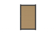 NewTechWood co-extrusie composiet deur Premium in aluminium frame, horizontaal triple, 97 x 186 cm, Red Cedar.