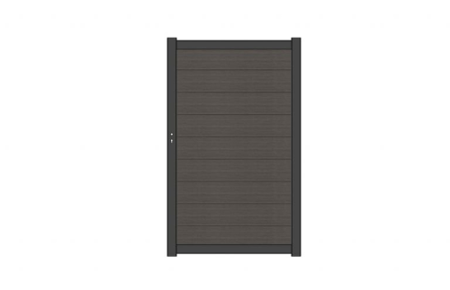NewTechWood co-extrusie composiet deur Premium in aluminium frame, horizontaal, 97 x 186 cm, Silver Gray.