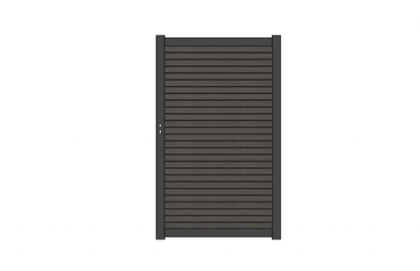NewTechWood co-extrusie composiet deur Premium in aluminium frame, horizontaal triple, 97 x 186 cm, Silver Gray.
