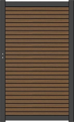 NewTechWood co-extrusie composiet deur Premium in aluminium frame, horizontaal triple, 97 x 186 cm, Teak/zwart.
