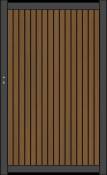 NewTechWood co-extrusie composiet deur Premium in aluminium frame, verticaal triple, 97 x 186 cm, Teak/zwart.