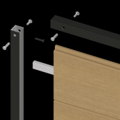 NewTechWood aluminium frameset t.b.v scherm i.c.m betonpalen, zwart gepoedercoat