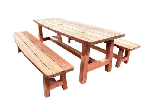 Douglas tafel Curved, 78 x 89,5 x 240 cm, onbehandeld.
