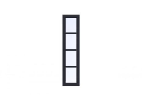Vuren Vast raam Prestige 50x209 cm, zwart gecoat.