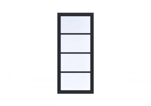 Vuren Vast raam Prestige 100x224 cm, zwart gecoat.