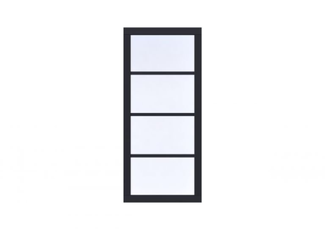 Vuren Vast raam Prestige 100x224 cm, zwart gecoat.