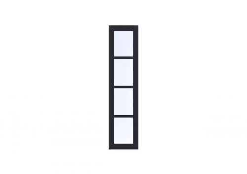 Vuren Vast raam Prestige 50x209 cm, zwart gecoat.