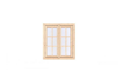 Vuren Dubbel draairaam Prestige 112x126,2 cm, onbehandeld.