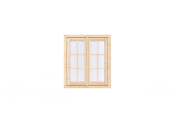 Vuren Dubbel draairaam Prestige 112x126,2 cm, onbehandeld.