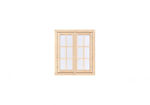 Vuren Dubbel draairaam Prestige 112x126,2 cm, onbehandeld.