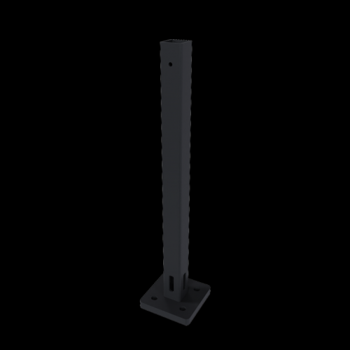 NewTechWood stalen paalhouder incl. bevestigingsmateriaal, 8 x 8 x 40 cm, zwart.