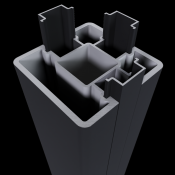NewTechWood aluminium poortpaalset, 2 stuks met paalkap, 8 x 8 x 270 cm, zwart.