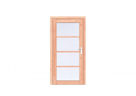 Douglas Volglas enkele deur Prestige 108x209 cm, linksdraaiend, scharnieren, RVS beslag, onbehandeld.