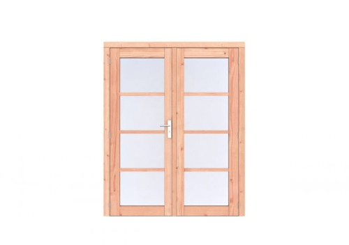 Douglas Volglas dubbele deur Prestige 168x209 cm, scharnieren, RVS beslag, onbehandeld.