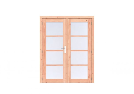 Douglas Volglas dubbele deur Prestige 168x209 cm, scharnieren, RVS beslag, onbehandeld.