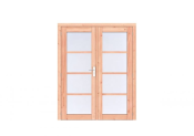 Douglas Volglas dubbele deur Prestige 168x209 cm, scharnieren, RVS beslag, onbehandeld.