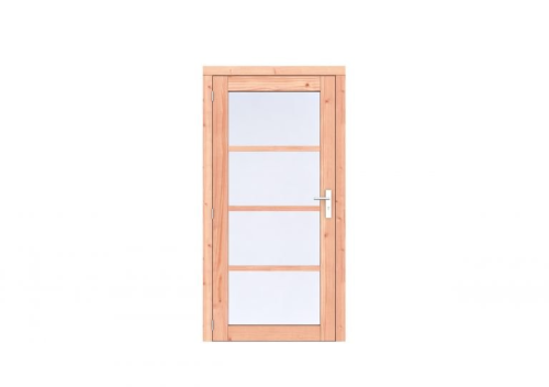Douglas Volglas enkele deur Prestige 108x209 cm, linksdraaiend, scharnieren, RVS beslag, onbehandeld.