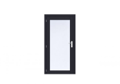 Vuren Volglas enkele deur Prestige 108x209 cm, linksdraaiend, scharnieren, RVS beslag, zwart gecoat.
