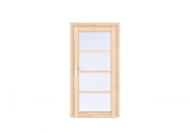 Vuren Volglas enkele deur Prestige 108x209 cm, rechtsdraaiend, scharnieren, RVS beslag, onbehandeld.