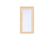 Vuren Volglas enkele deur Prestige 108x209 cm, rechtsdraaiend, scharnieren, RVS beslag, onbehandeld.