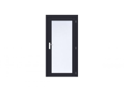 Vuren Volglas enkele deur Prestige 108x209 cm, rechtsdraaiend, scharnieren, RVS beslag, zwart gecoat.