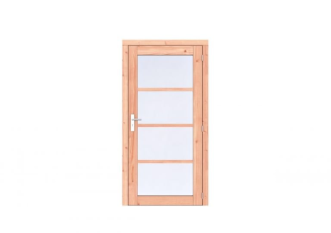 Douglas Volglas enkele deur Prestige 108x209 cm, rechtsdraaiend, scharnieren, RVS beslag, onbehandeld.