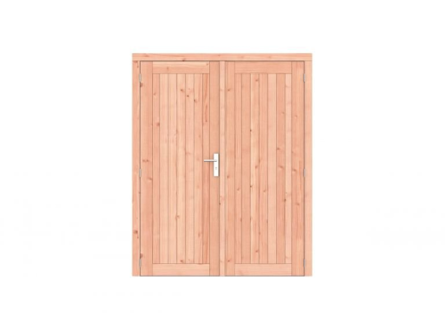 Douglas dichte dubbele deur Prestige 168x209 cm, scharnieren, RVS beslag, onbehandeld.