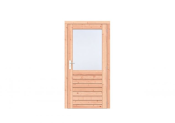 Douglas 1-ruits enkele deur Prestige 108x209 cm, rechtsdraaiend, scharnieren, RVS beslag, onbehandeld.