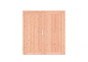 Douglas dichte dubbele deur Prestige 201x209 cm, scharnieren, RVS beslag, kleurloos geimpregneerd.