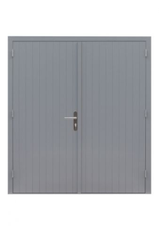 Hardhouten dubbele dichte deur Prestige, 202 x 221 cm, grijs gegrond.
