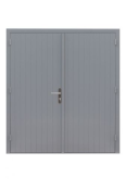 Hardhouten dubbele dichte deur Prestige, 202 x 221 cm, grijs gegrond.