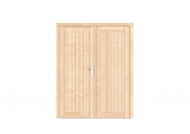 Vuren dichte dubbele deur Prestige 168x209 cm, scharnieren, RVS beslag, onbehandeld.