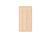 Vuren dichte enkele deur Prestige 108x209 cm, linksdraaiend, scharnieren, RVS beslag, kleurloos geimpregneerd.