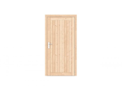 Vuren dichte enkele deur Prestige 108x209 cm, rechtsdraaiend, scharnieren, RVS beslag, kleurloos geimpregneerd.