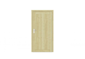 Vuren dichte enkele deur Prestige 108x209 cm, rechtsdraaiend, scharnieren, RVS beslag, groen geimpregneerd.