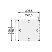 Douglasvision buitenverblijf Modern 306,5 x 306,5 cm, onbehandeld.