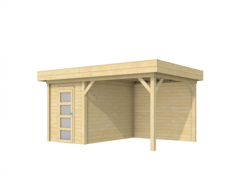 Tuinhuis Kiekendief 200x300 cm met Luifel 300 cm, onbehandeld