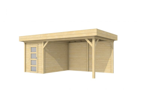 Tuinhuis Kiekendief 200x300 cm met Luifel 400 cm, onbehand