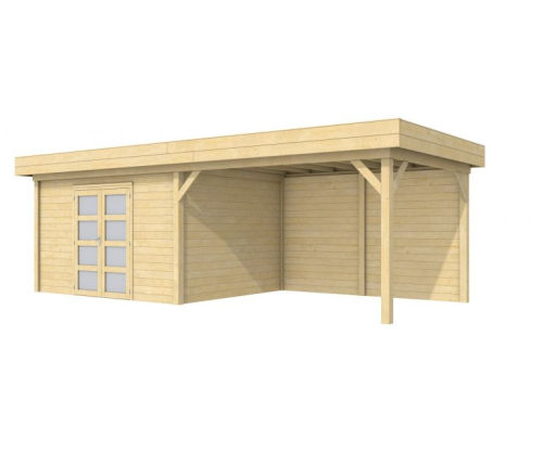 Tuinhuis Parelhoen 400x300 cm met Luifel 400 cm, onbehande