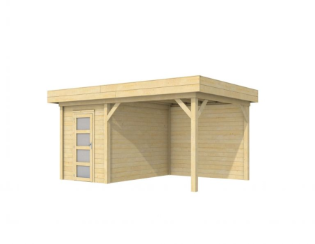 Tuinhuis Kiekendief 200x300 cm met Luifel 300 cm, onbehandeld