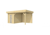Tuinhuis Kiekendief 200x300 cm met Luifel 300 cm, onbehandeld