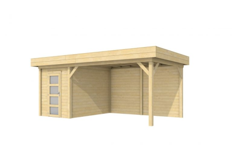 Tuinhuis Kiekendief 200x300 cm met Luifel 400 cm, onbehand