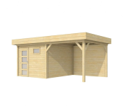 Tuinhuis Tapuit 300x300 cm met Luifel 300 cm, onbehandeld