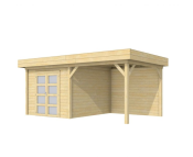 Tuinhuis Bosuil 300x300 cm met Luifel 300 cm, onbehandeld