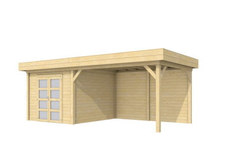 Tuinhuis Bosuil 300x300 cm met Luifel 400 cm, onbehandeld