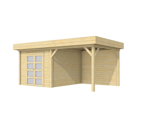 Tuinhuis Bosuil 300x300 cm met Luifel 300 cm, onbehandeld
