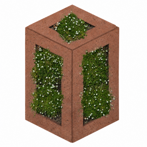 Schellevis design ParkWae 60x40x12 cm roodbruin