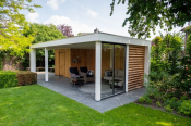 Trendhout Buitenverblijf Verona model links 5750x3350x2500mm (bxdxh)