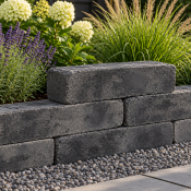 Linia Excellence Getrommeld 15x15x60 cm Grijs/Zwart ACTIE