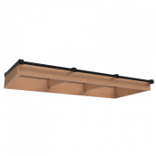 Lichtstraat met lessenaarsdak, onderbouw van onbehandeld douglas, gelaagd glas, 240,2 x 100 cm, zwart.